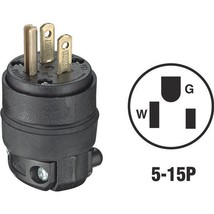 10 Pk Leviton NEMA 5-15P Rough Use 3 Wire 2 Pole Electric Cord Plug 000-... - $101.99