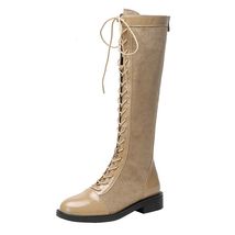 Female Bandage Boots Women Shoes Fall &amp;  Winter British Style Knee-High Boots Kn - £59.28 GBP