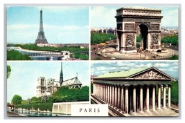 Multivew Monuments Paris France UNP Chrome Postcard Q27 - $1.93