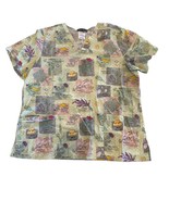 Cherokee CK651 Women&#39;s 2 Pocket V Neck Scrub Top -Herbal Print, XL - $188.49 MXN