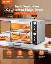 VEVOR 18-Inch Commercial Countertop Pizza Oven Double Deck Electric Pizza Oven - $1,504.03 CAD