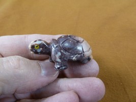 Y-TUR-LA-70) Tortoise land turtle carving SOAPSTONE FIGURINE love little turtles - £6.86 GBP