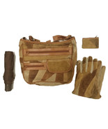 Patchwork Suede Shoulder Bag Set w/ Gloves, Umbrella and Coin Purse - $9.99