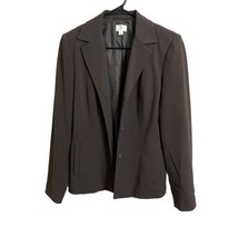 Apt. 9 Womens Suit Jacket Plus Size 6 Brown 3 Button Poly Blend Lined Blazer - $15.84