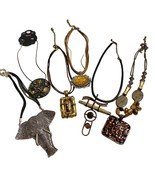 Statement Necklace Lot of  6 Metal Leather Cords Large Elephant Reseller #1 - $394.06 MXN