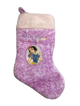 VTG Disney Christmas Stocking Princess Snow White Purple Fur Embroidery ... - $29.88