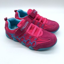 Coga Kids Girls Sneakers Faux Suede Hook &amp; Loop Pink Blue US Size 3 - £7.69 GBP