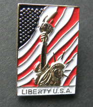 Statue Of Liberty Usa Flag United States Lapel Pin Badge 1 Inch - £4.23 GBP