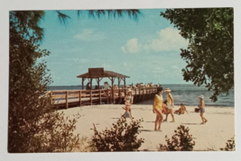 Crowded Sanibel Island Fishing Pier Beach Tropical Florida FL UNP Postcard 1970s - $7.99