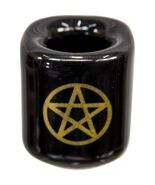 Black Chime (Mini) Candle Holder with Gold Pentacle! - $72.12 MXN