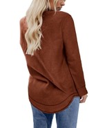 Fantaslook Women&#39;s Crewneck Sweatshirt Casual Long Sleeve Tunic ~ Brown ... - $21.77