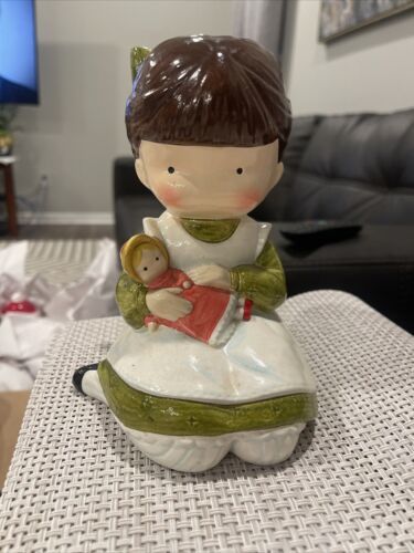 Vintage 1972 Joan Walsh Anglund Girl And Doll Bank - $22.72