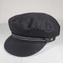 Brixton Fiddler Cap Fisherman Newsboy Hat Lined Size 7 Sm Black Poly Corded - $28.51
