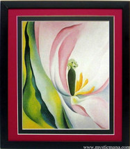 Pink Flower Georgia O&#39;keeffe Flower Art Framed Poster - £51.95 GBP