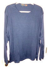 NWOT Glenover Dark Navy Blue Colored Ribbed Stretch Long Sleeve Shirt Si... - £3.06 GBP