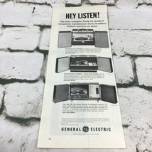 Vintage 1964 General Electric Stereos Record Players Advertising Art Pri... - £7.49 GBP