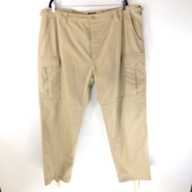 CQR Mens Ripstop Tactical Cargo Pants Khaki Pockets Flat Front XL - £20.39 GBP