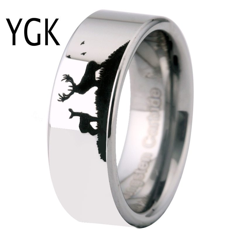 New Silver Men Ring 100% Tungsten Carbide Men's Jewelry Wedding Bands Classic Wo - £29.27 GBP