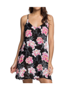 ROXY Be in Love Strappy Mini Dress Womens size Small Tie Back Black Floral - £17.95 GBP