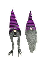 Set of Two Trick Or Treat Gnomes Plush Shelf Sitters Halloween Home Decorations - £15.53 GBP