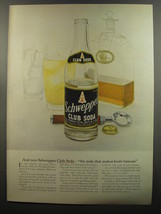 1953 Schweppes Club Soda Ad - the soda that makes hosts famous - £14.57 GBP