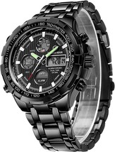 Luxury Stainless Steel Analog Digital Watches for Men - £35.41 GBP