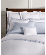 Ralph Lauren 624TC Organic Cotton Sateen Border F/Queen Duvet Cover Blue... - $127.71