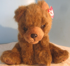 TY BEANIE BUDDY BUDDIES CLASSIC - BROWN TEDDY BEAR &quot;FOREST&quot; RED BOW 14&quot; - $18.00