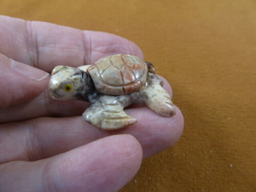 (Y-TUR-SET-27) little red gray SEA TURTLE carving stone gemstone SOAPSTO... - $8.59