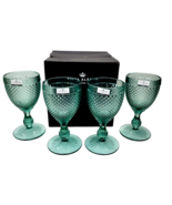 Vista Alegre Bicos Mint Green Goblets Water Glasses Set of 4 Portugal NEW - £65.26 GBP