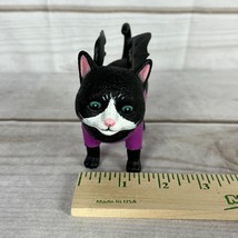 Ankyo Black Cat Bat Wings Plastic Figure PVC Halloween Cake Topper 5” Purple - £8.49 GBP