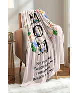 White MOM Floral Print Flannel Blanket 130*150cm - $18.84