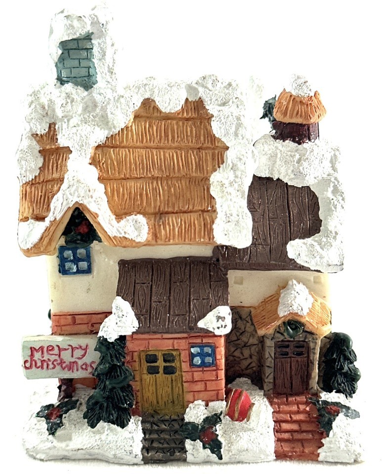 Vintage K&#39;s Collection Christmas Village House Figurine Snow Covered Gli... - $4.48