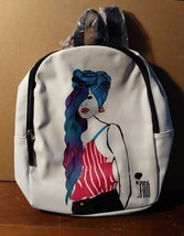 Pardon My Fro Mia Backpack African American Woman Natural Hair White Bla... - £18.45 GBP