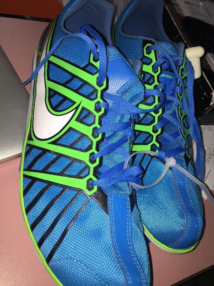 NEW Mens SZ13 NIKE ZOOM RIVAL D 6 Blue Green Mid-Long Distance Track Spi... - $87.88
