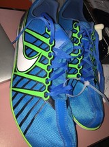 NEW Mens 13 NIKE ZOOM RIVAL D 6 Blue Green Mid-Long Distance Track Spike... - £41.15 GBP
