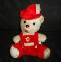 10&quot; VINTAGE ACME WHITE TEDDY BEAR RED OUTFIT STUFFED ANIMAL PLUSH CARNIV... - £14.95 GBP