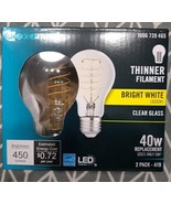 Ecosmart 40W A19 bright white 3000k Thinner Filament Clear LED Bulb 2 Pack - £6.87 GBP