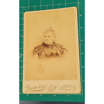 Antique Victorian Cabinet Card Handsome Lady Lizzie Rush Garns &amp; Co Camden NJ - £11.26 GBP
