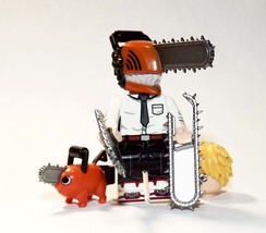 YY Minifigure Building Custom Chainsaw Man Denji with Pochita Horror Anime white - £5.50 GBP