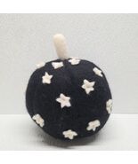Pottery Barn Kids BOO Wool Black White Stars Pumpkin Plush Halloween Dec... - $1,615.58 MXN