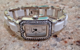 BRIGHTON ENCINO Crystal Silver Bracelet WHITE WATCH - $74.25