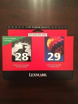TWIN 28 black 29 color ink Lexmark - Z845 Z1300 Z1320 all in one printer... - £35.08 GBP