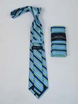 Men's  Nautica Tie and Hankie Set Woven Silky Feel #Nautica-7 Green Blue image 4