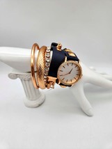 Jessica Carlyle Womens Analog Blue Strap Watch/Gold Tone Metal Bracelets... - £14.38 GBP