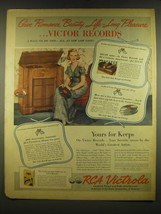 1938 RCA Victrola and Victor Records Ad - Give Romance, Beauty, Life-Long  - £14.54 GBP