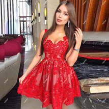 Sweetheart A Line Straps Short Homecoming Party Dress - £117.30 GBP