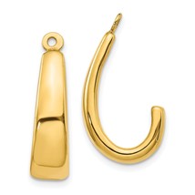 14K Yellow Gold J Hoop Earring Jackets Jewelry 22mm x 7mm - £169.79 GBP