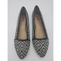 Avon Cushion Walk Flats 9 Womens Black White Slip On Point Toe Casual Shoes - £15.47 GBP