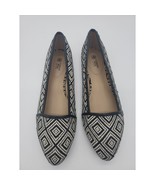 Avon Cushion Walk Flats 9 Womens Black White Slip On Point Toe Casual Shoes - £15.71 GBP